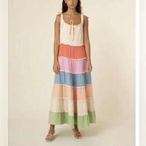 FRNCH Laurel Colorblock Tiered Maxi